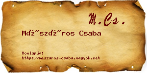 Mészáros Csaba névjegykártya