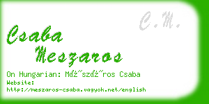 csaba meszaros business card